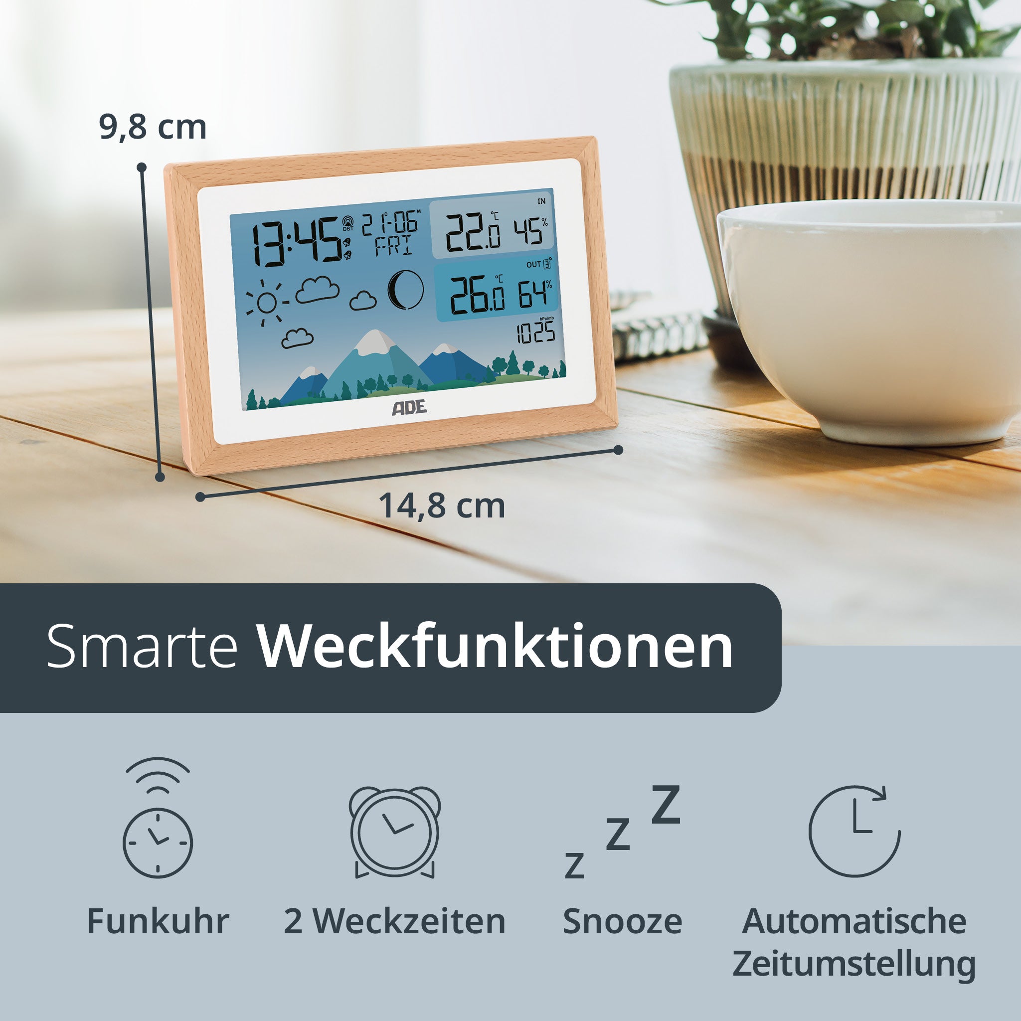 Wetterstation mit Funk-Außensensor