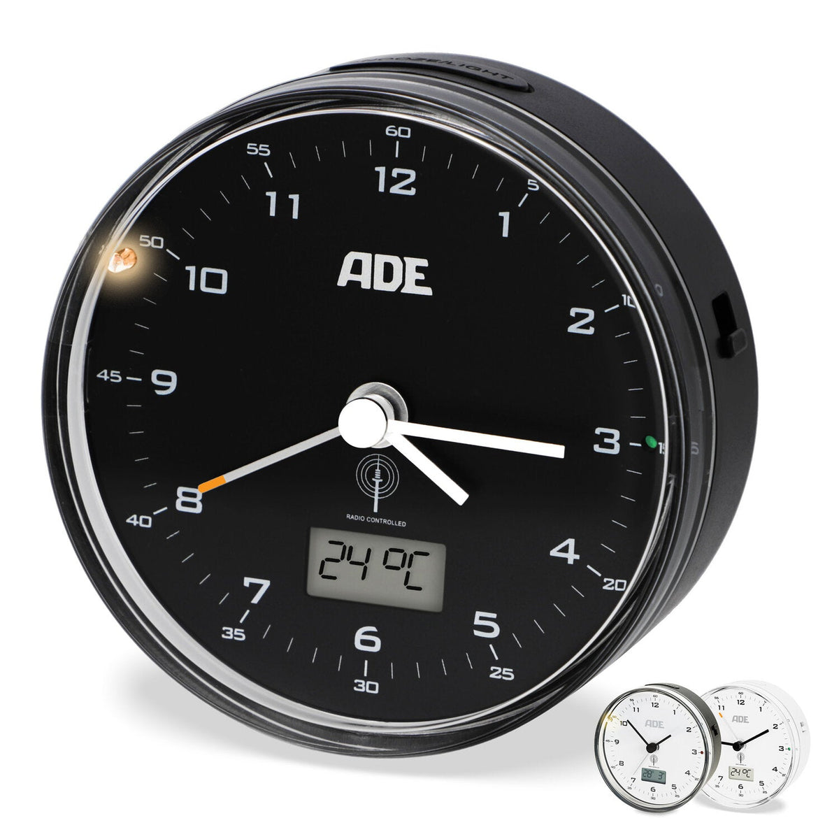 Analog radio-controlled alarm clock
