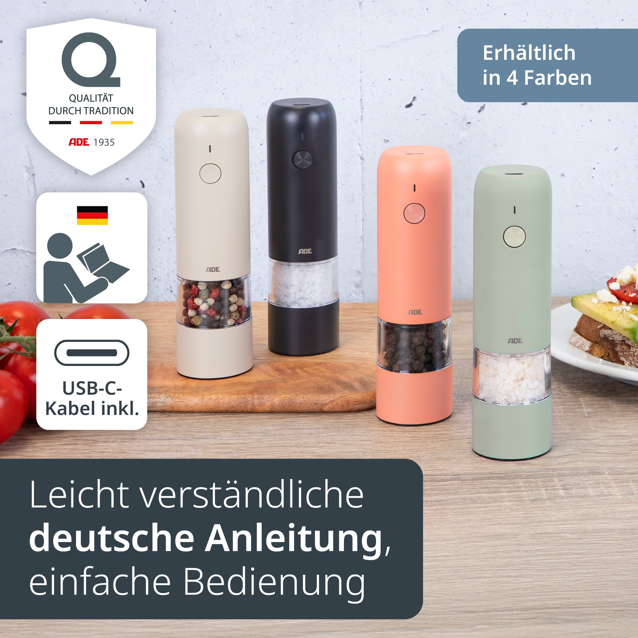 Elektrische Mini Salz- und Pfeffermühle