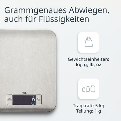 Digitale Küchenwaage aus Sicherheitsglas