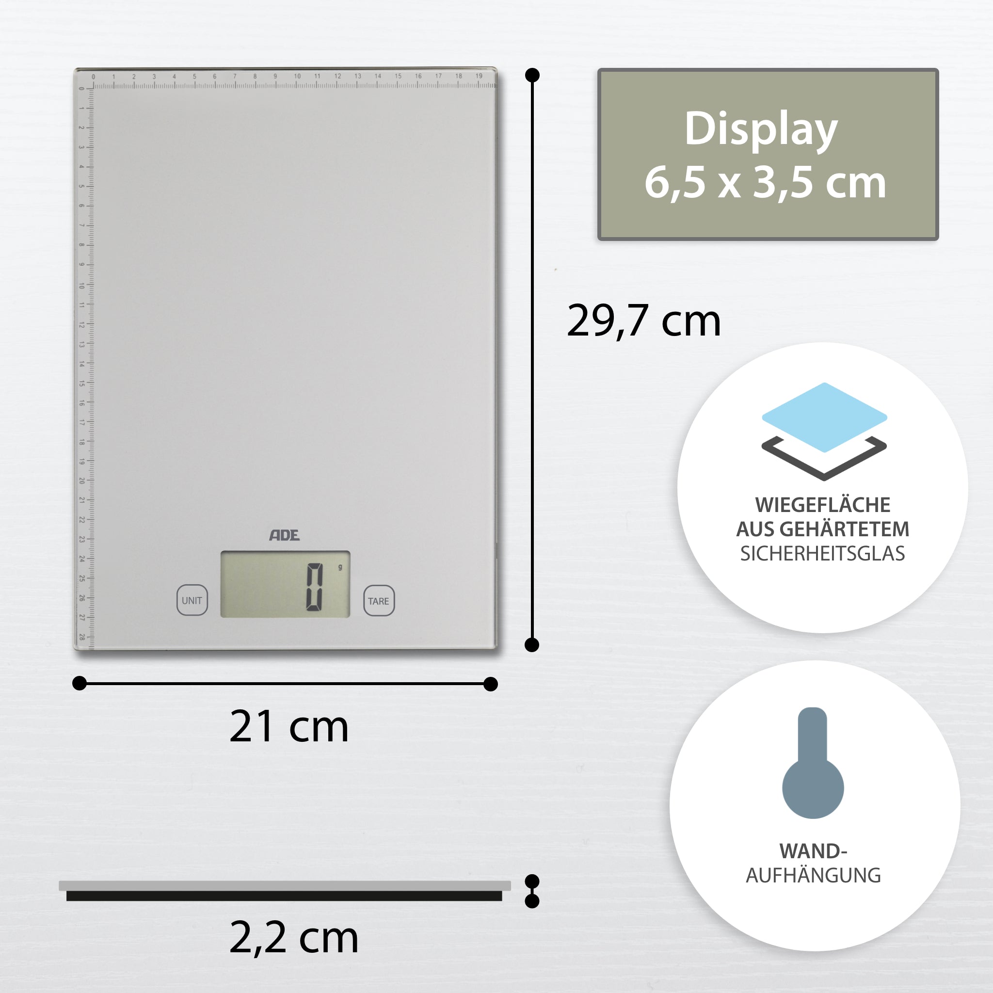 Digitale Waage mit Zentimetermaß Bridget