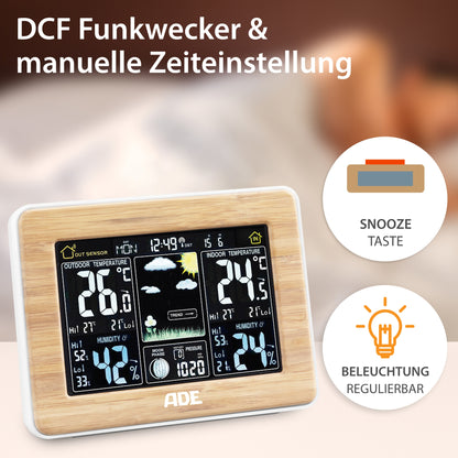 Weather station with wireless outdoor sensor