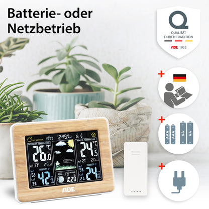 Weather station with wireless outdoor sensor