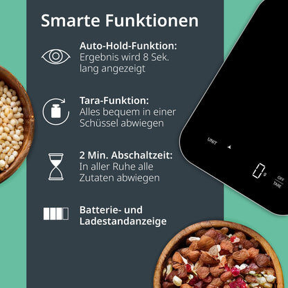 Digitale Küchenwaage mit USB-C