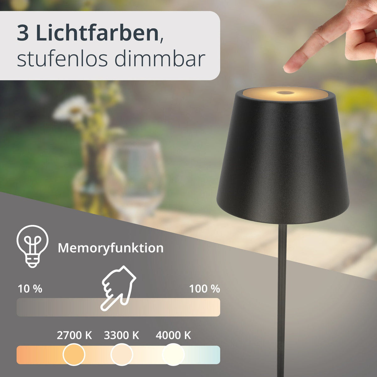 2-in-1 Tisch- und Flaschenleuchte
