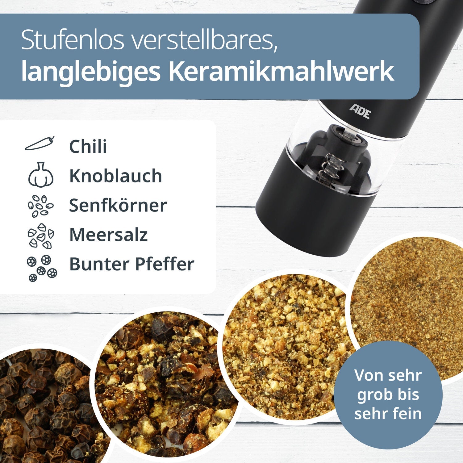 Elektrische Mini-Salz- und Pfeffermühle