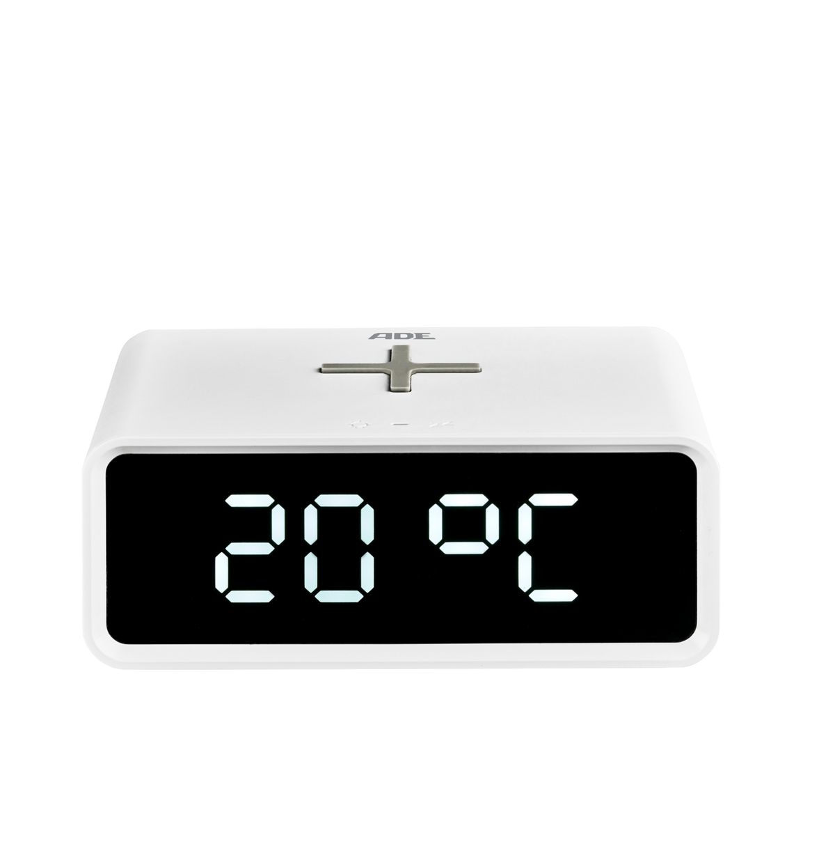 Digital alarm clock with induction charging pad