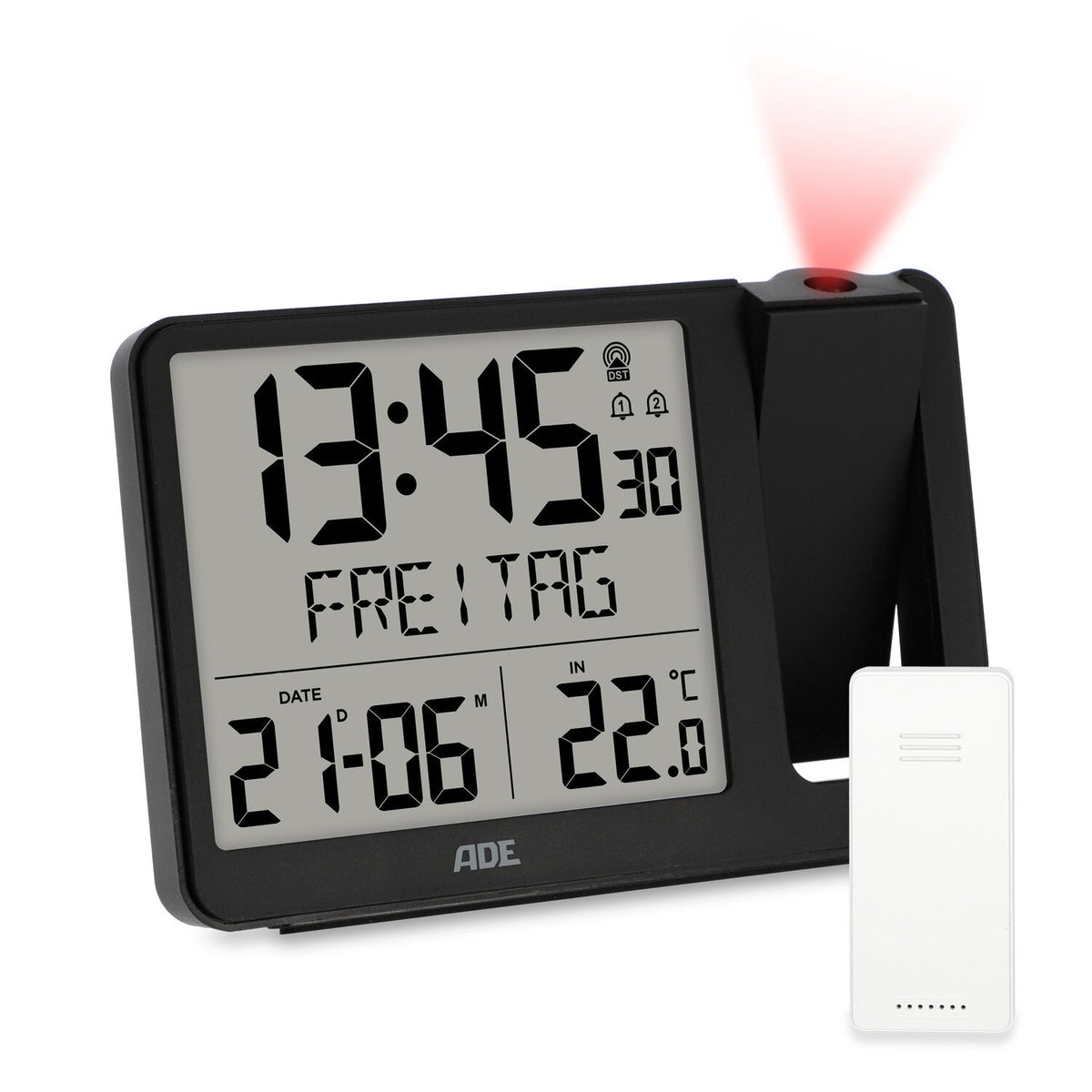 Digital radio-controlled projection clock