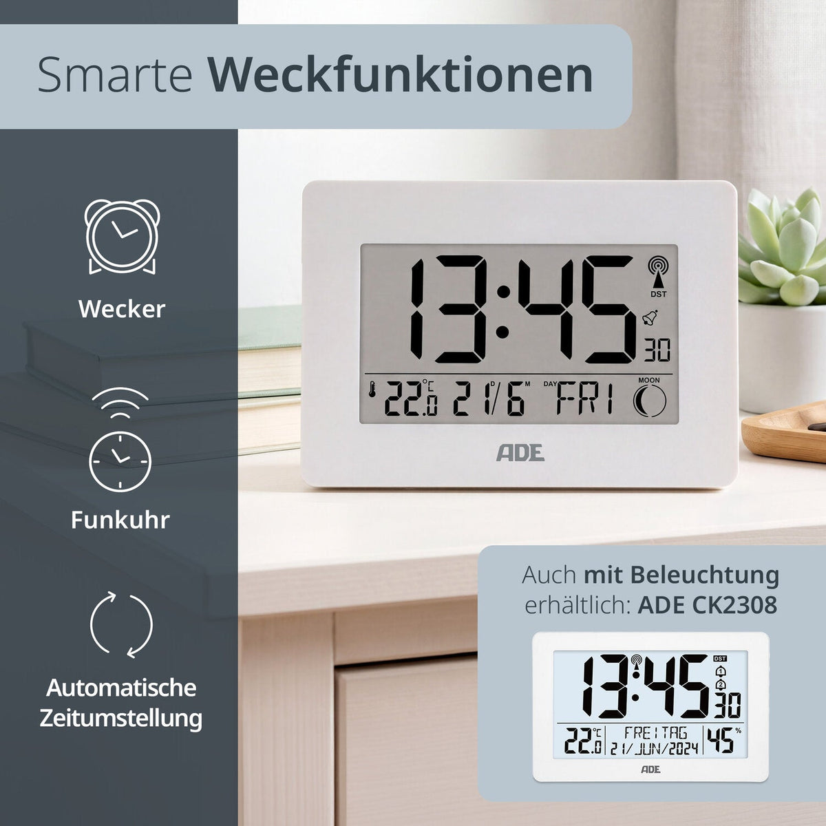 Digital radio-controlled clock