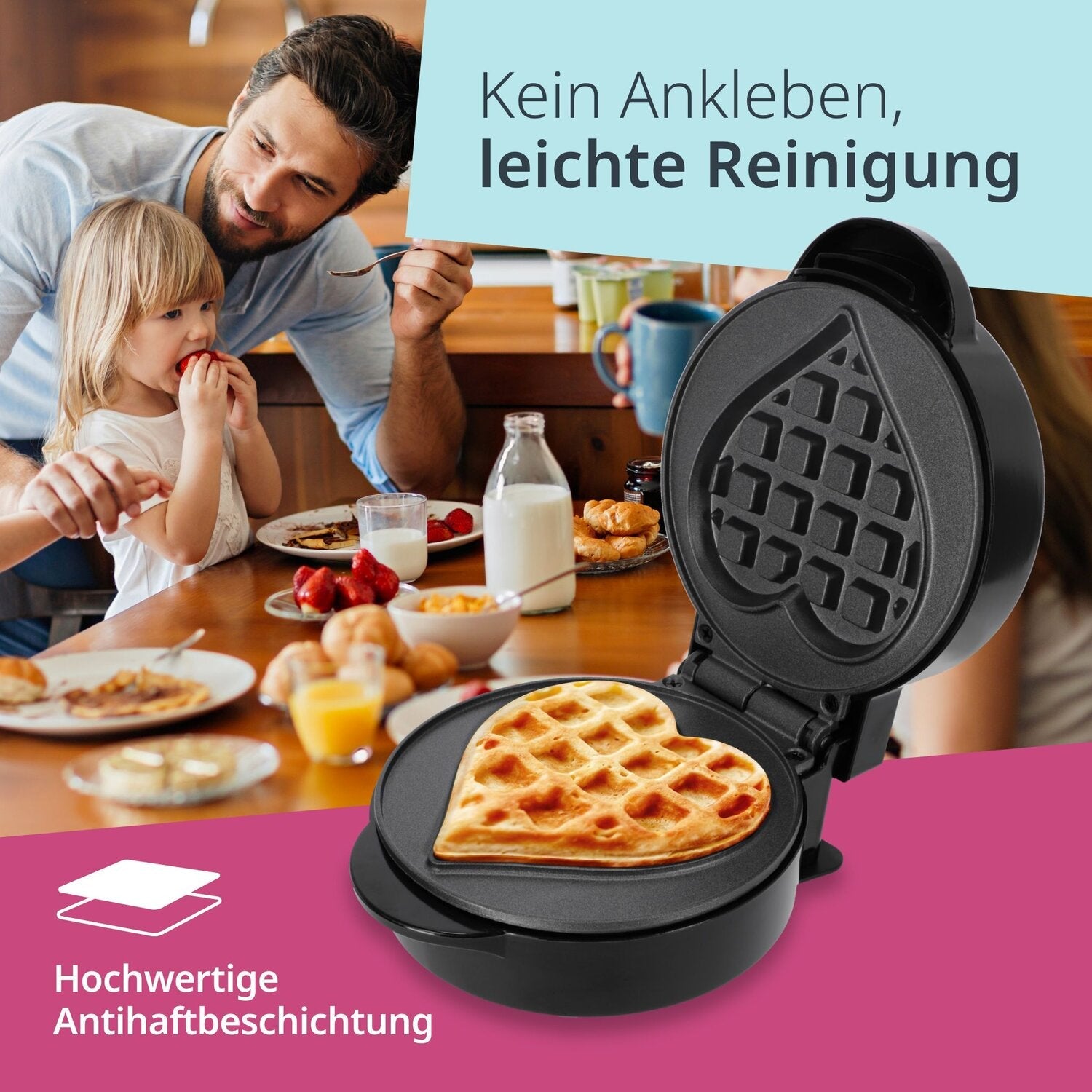 Mini-Waffeleisen herzförmig