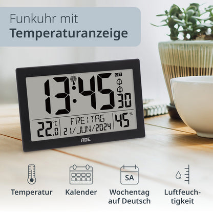 Digitale XL-Funkwanduhr