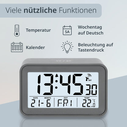 Digital radio-controlled alarm clock