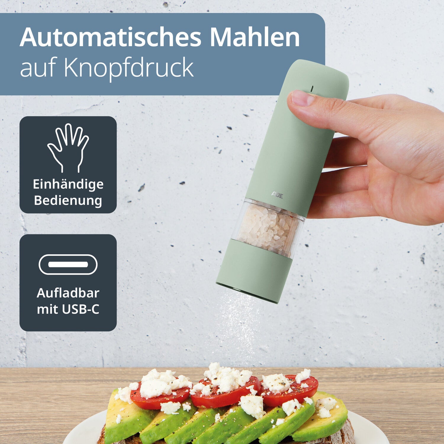 Elektrische Mini-Salz- und Pfeffermühle