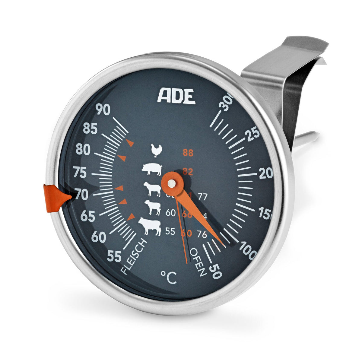 Mechanical meat thermometer