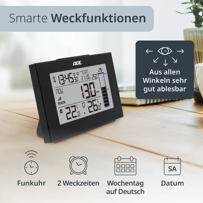 Digital weather station with rain gauge