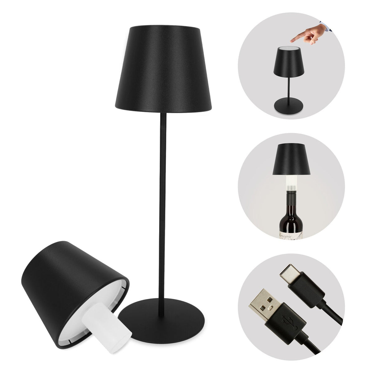 2-in-1 Tisch- und Flaschenleuchte
