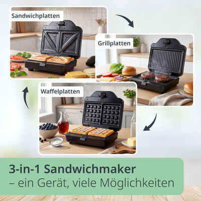 3-in-1 Sandwich and Waffle Maker