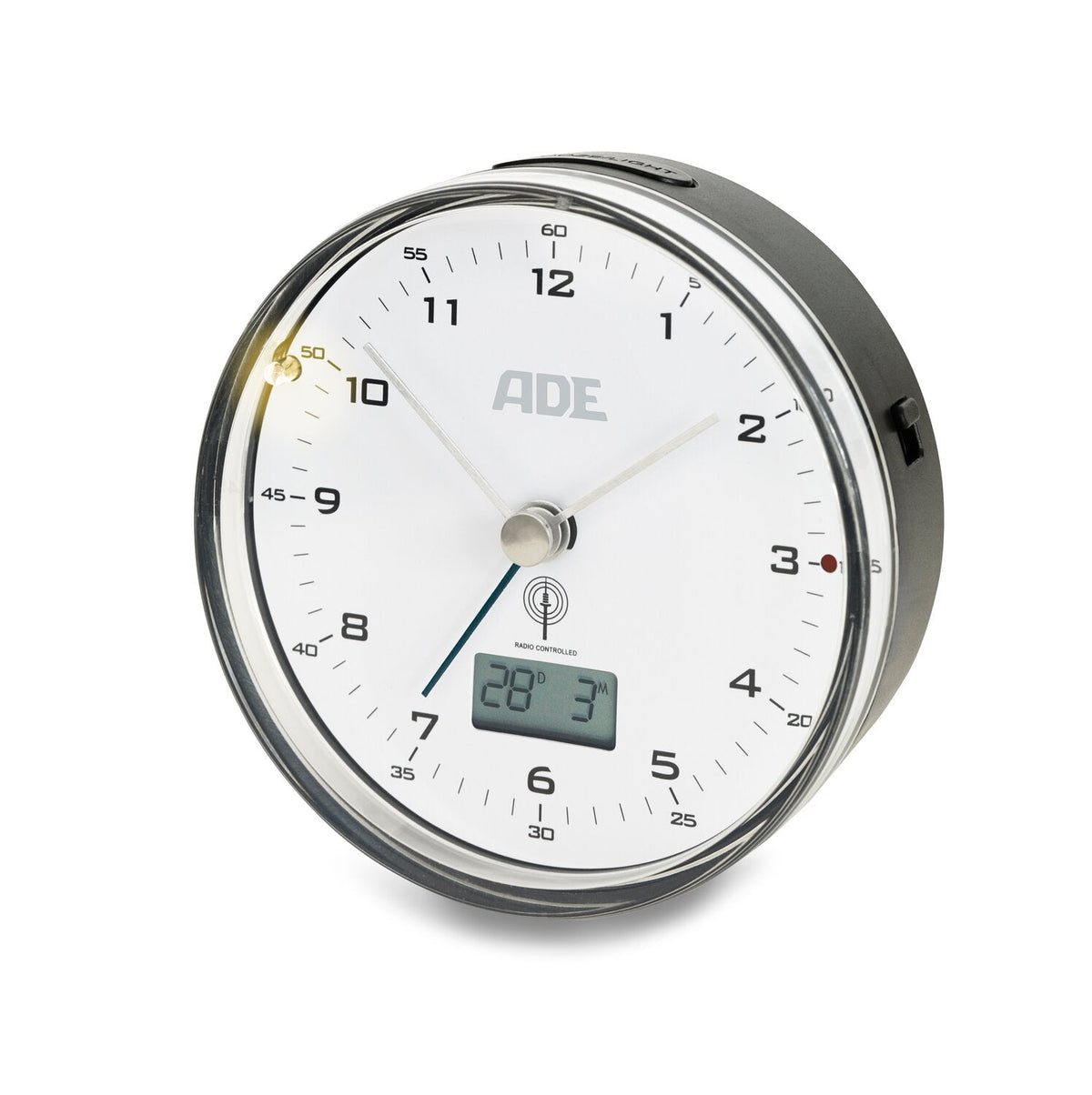 Analog radio-controlled alarm clock