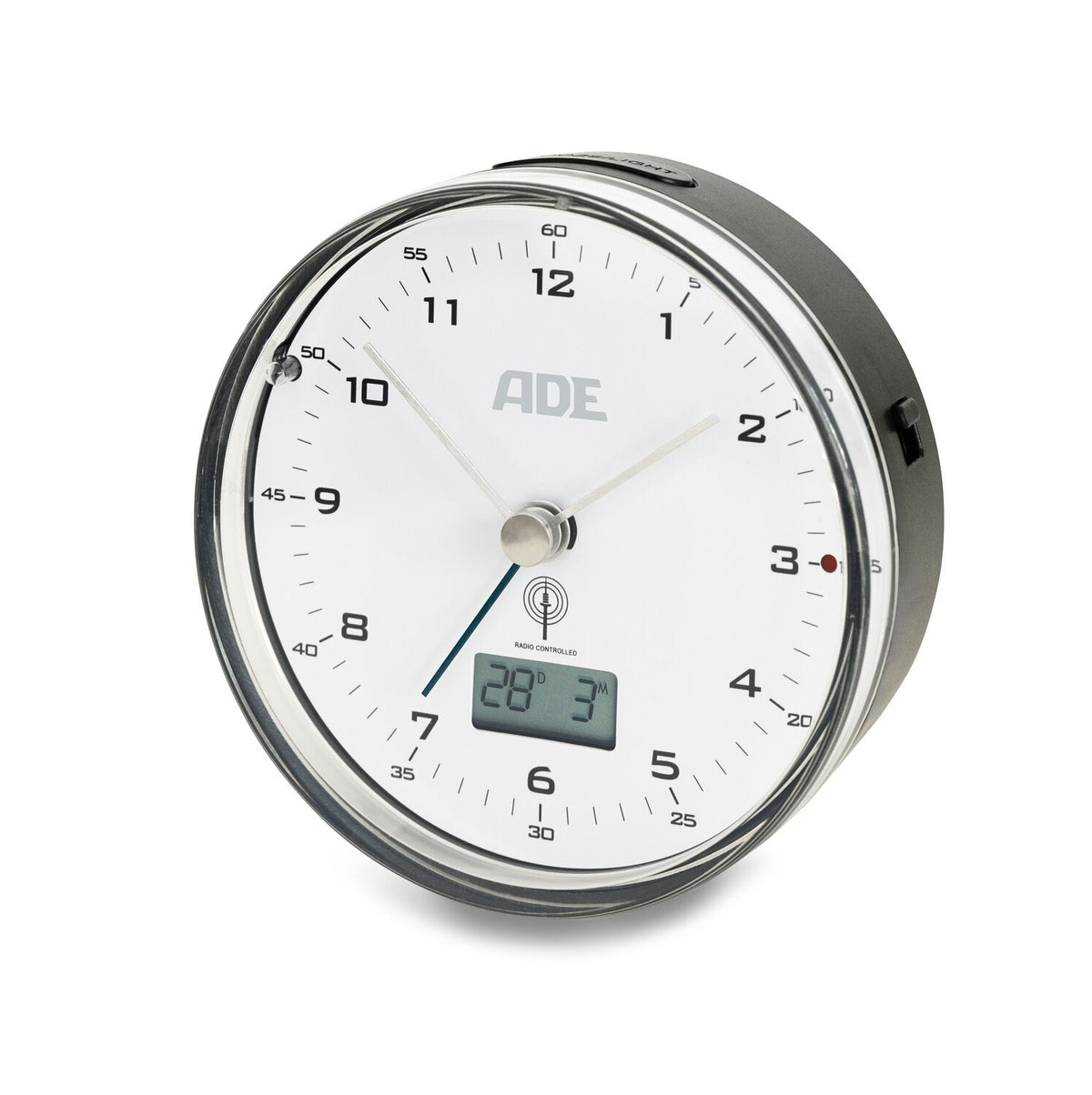 Analog radio-controlled alarm clock