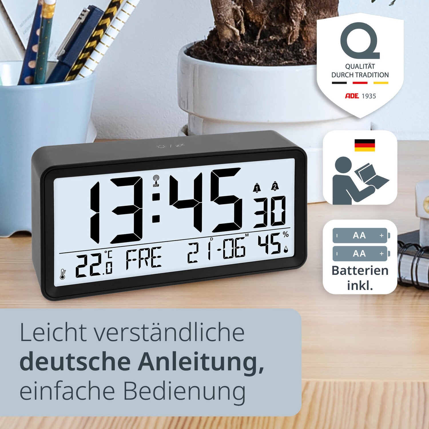 Digitale Tisch- und Wanduhr