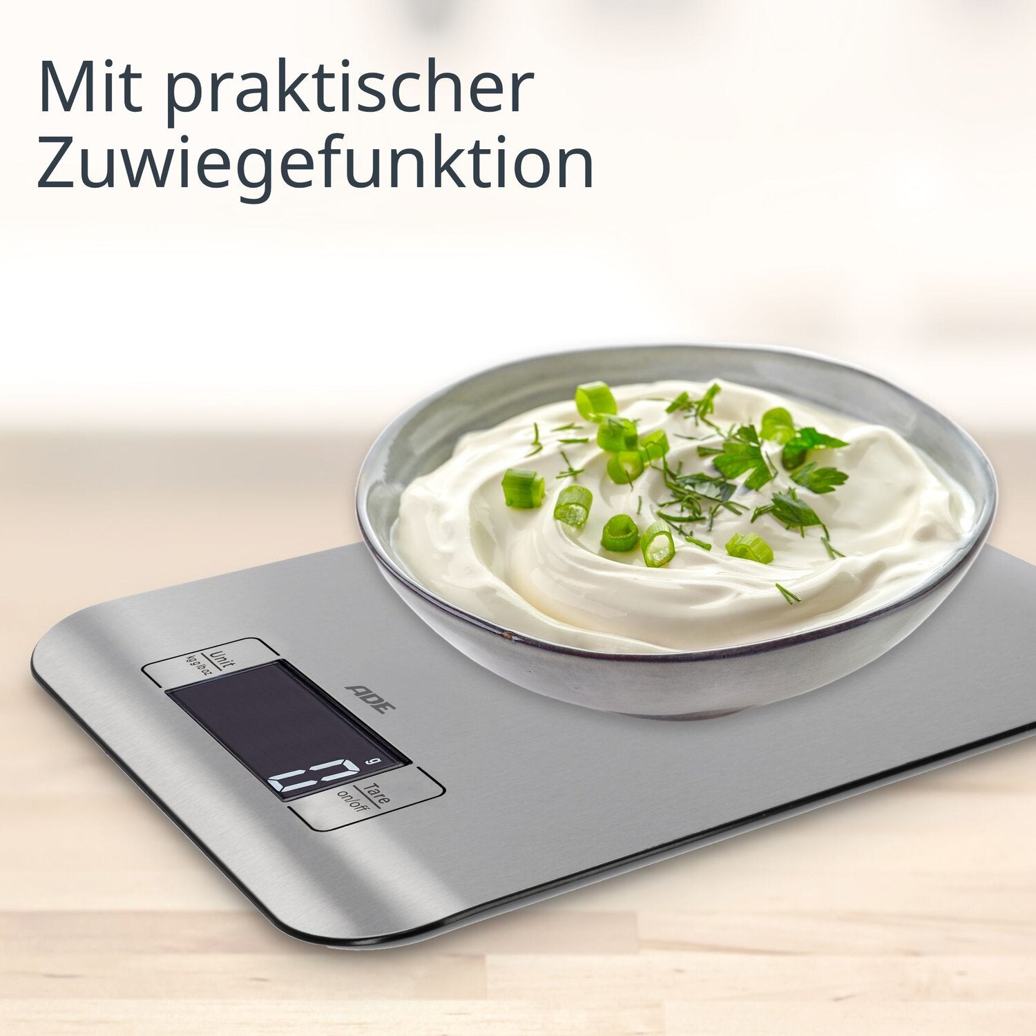 Digitale Küchenwaage aus Sicherheitsglas