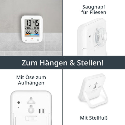 Digitale Badezimmeruhr mit Thermometer