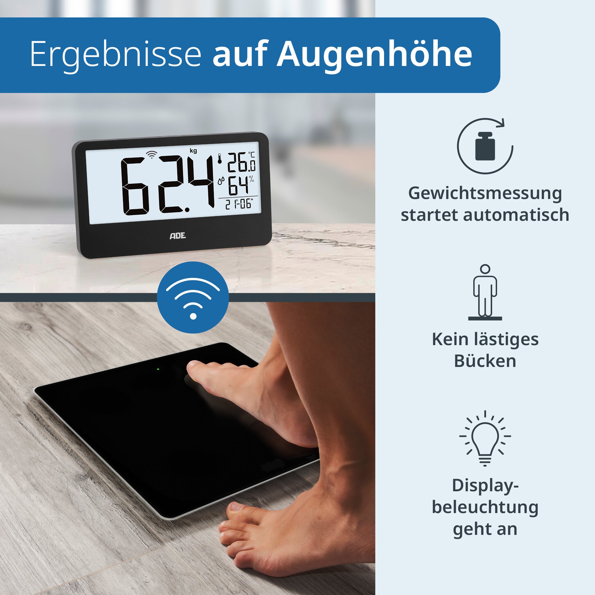 Digitale Personenwaage mit externem Display