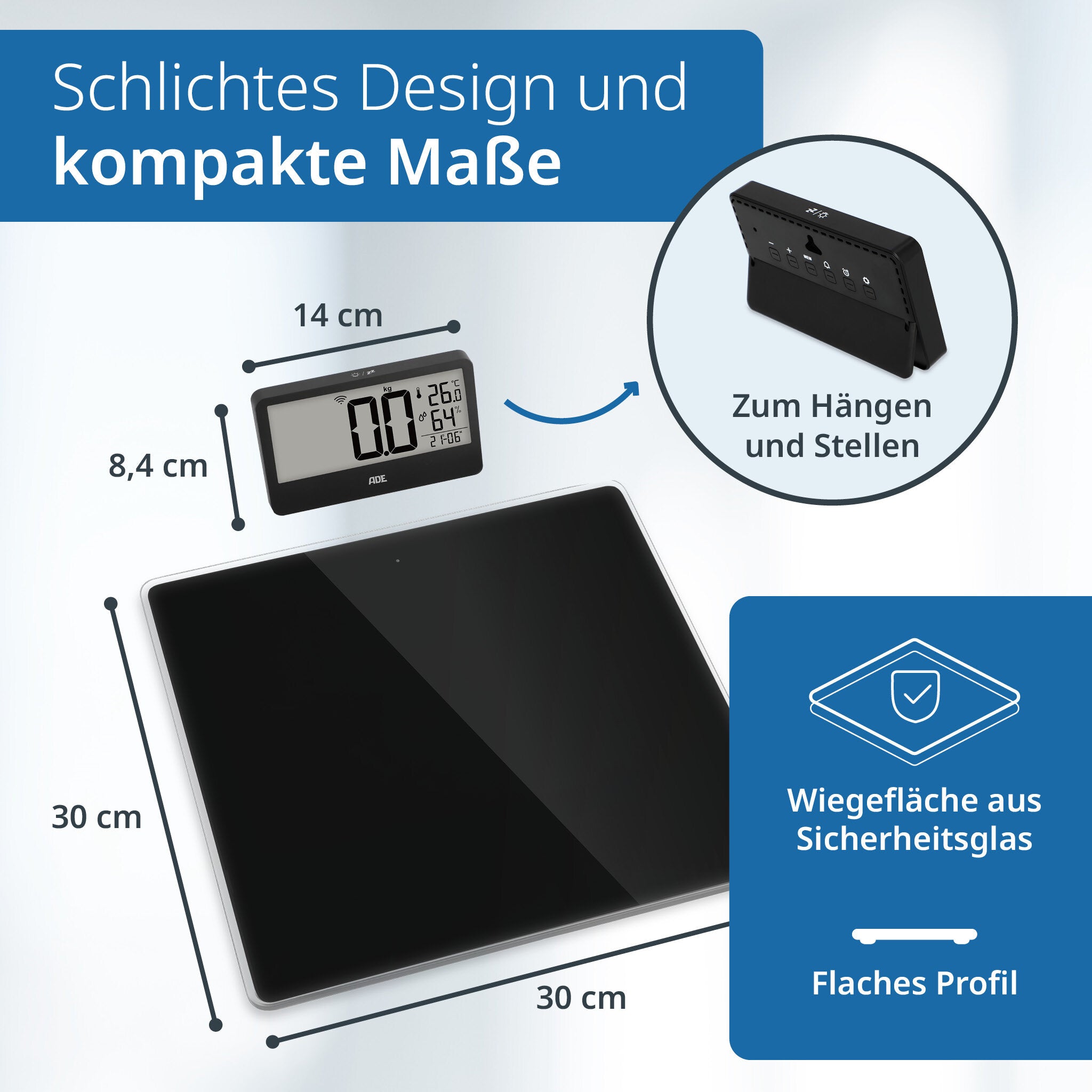 Digitale Personenwaage mit externem Display