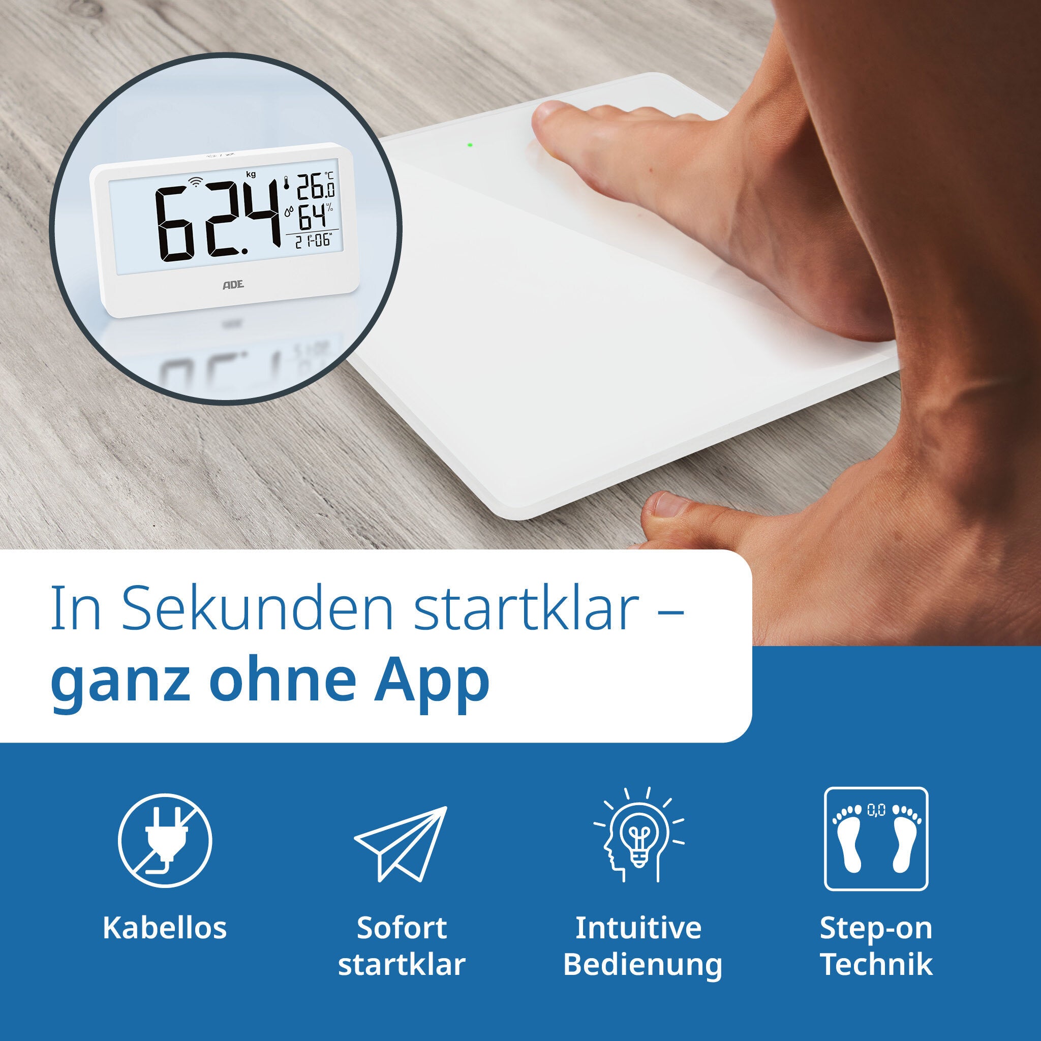Digitale Personenwaage mit externem Display