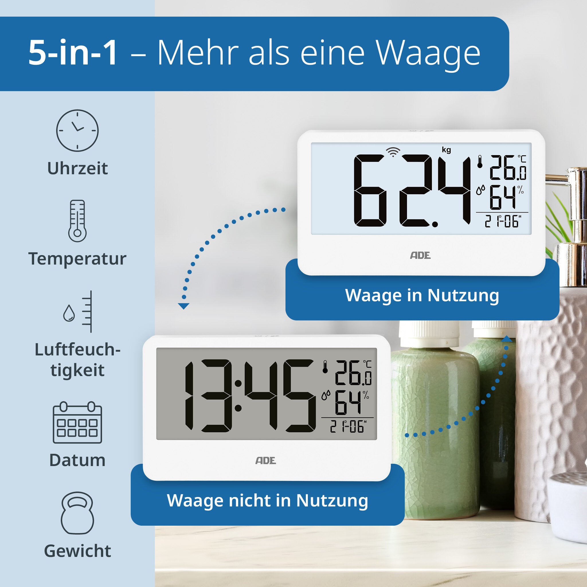 Digitale Personenwaage mit externem Display