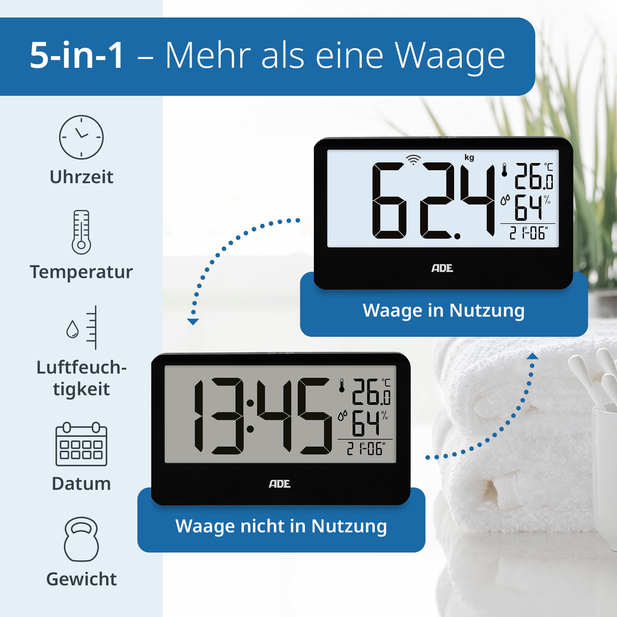 Digitale Personenwaage mit externem Display