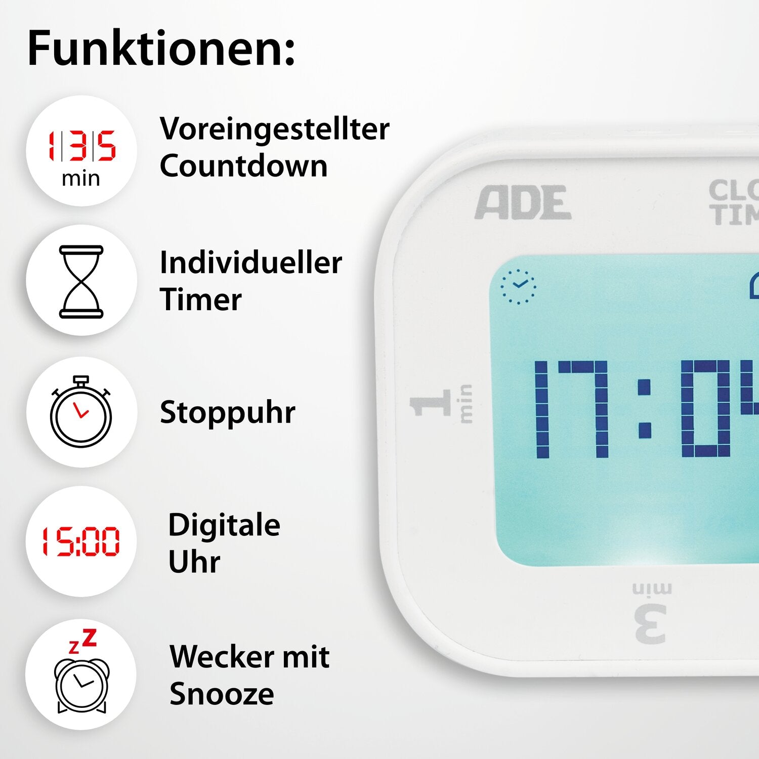 Digitaler Küchentimer mit Kippfunktion