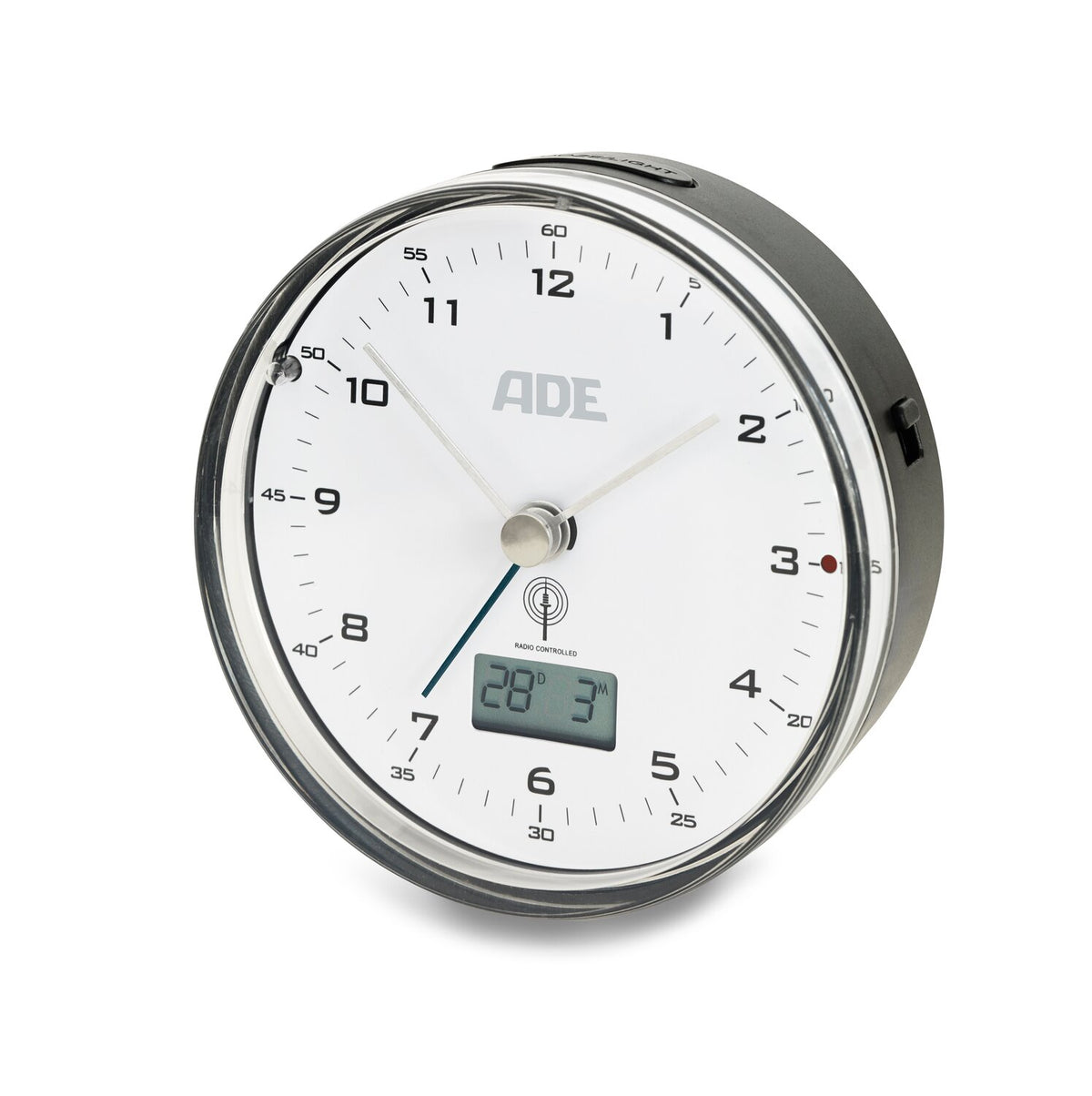 Analog radio-controlled alarm clock