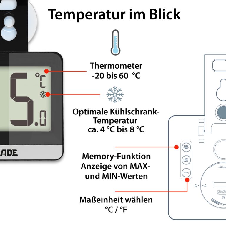 Kühl- und Gefrierschrankthermometer | ADE WS1832 - Temperatur