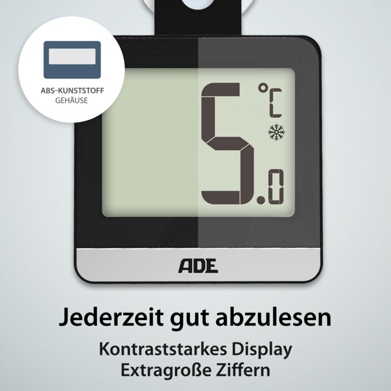 Kühl- und Gefrierschrankthermometer | ADE WS1832 - frontal Display nah