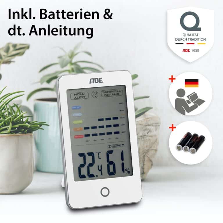 Thermo-/Hygrometer | ADE WS1700 - Batterien und Anleitung