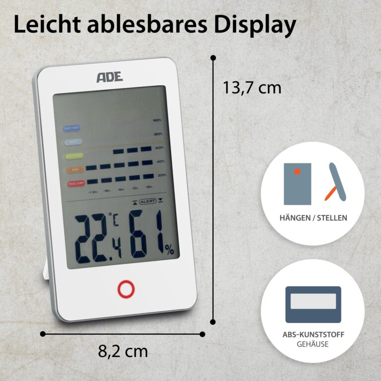Thermo-/Hygrometer | ADE WS1700 Maße
