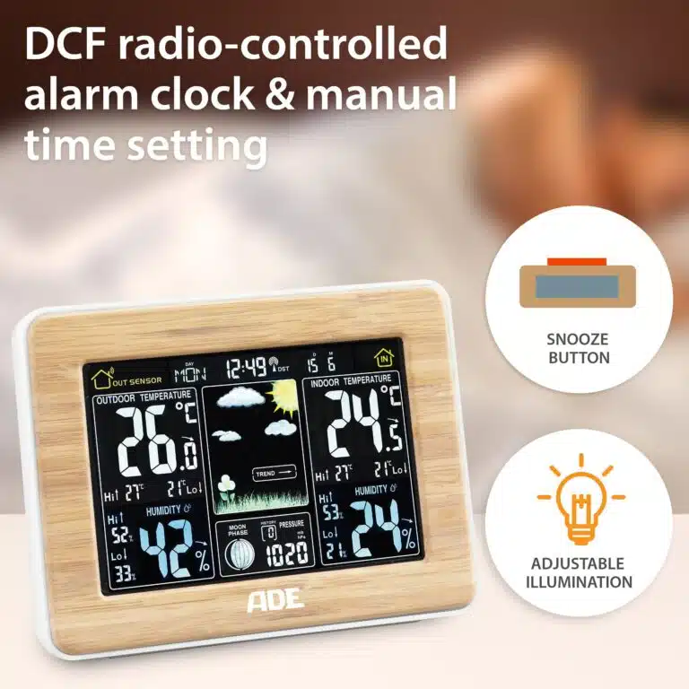 Weather station with wireless outdoor sensor | ADE WS1703