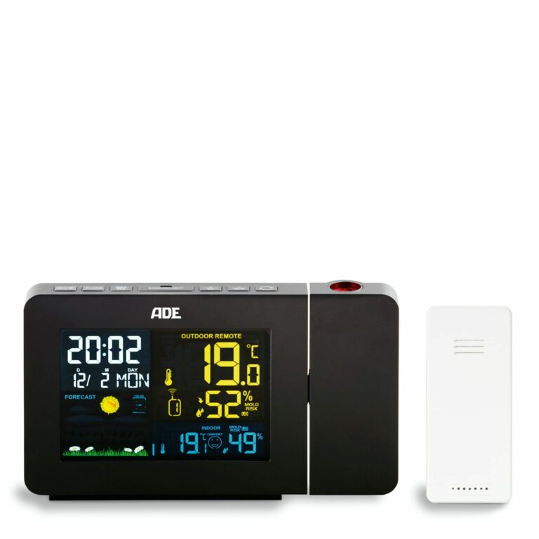 Weather station with wireless outdoor sensor | ADE WS1911 frontal with sensor