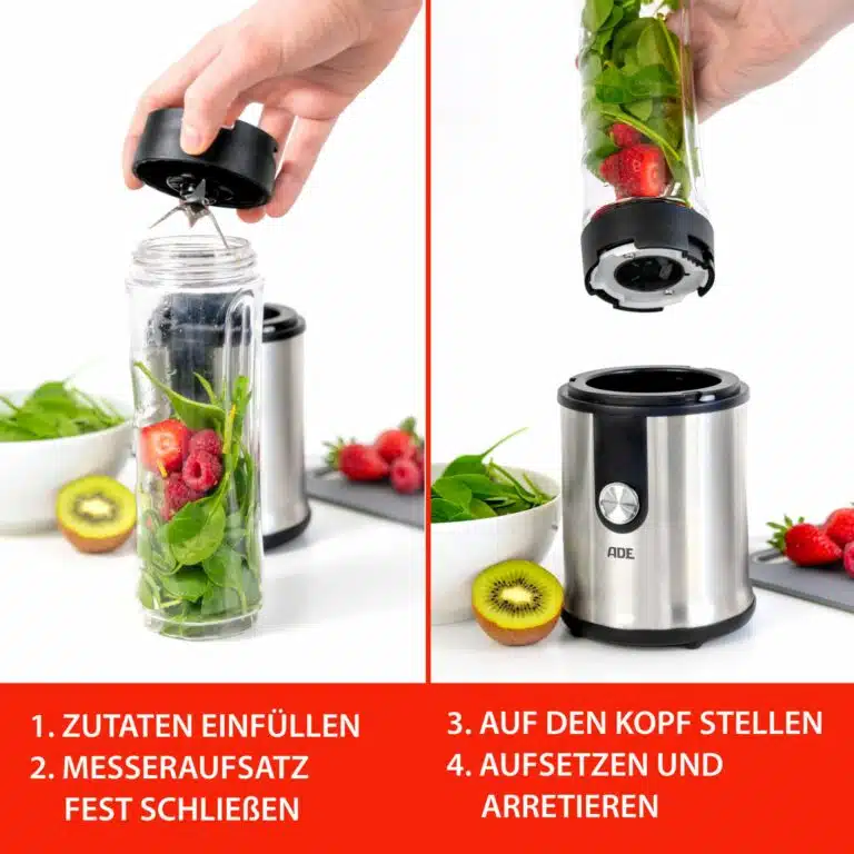 Smoothie Maker mit Gewürz- und Kaffeemühle | ADE KA1823 Bedienung