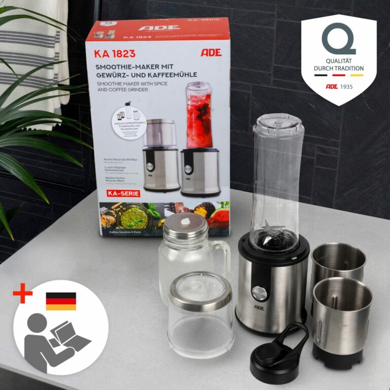 Smoothie Maker mit Gewürz- und Kaffeemühle | ADE KA1823 Verpackung