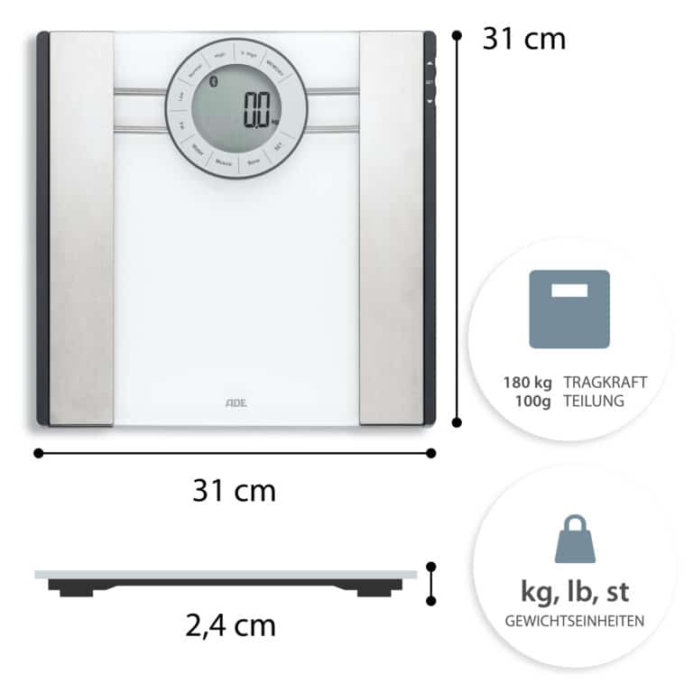 Körperanalysewaage | ADE BA1601 FITvigo - Maße