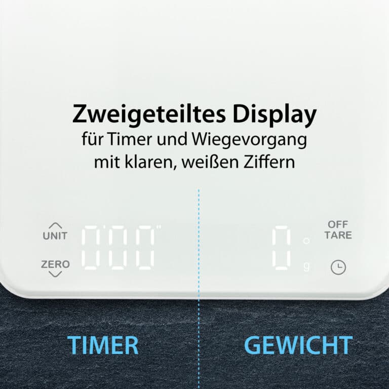 Digitale Küchenwaage mit Timer | ADE KE2100 Nuria - zweiteiliges Display