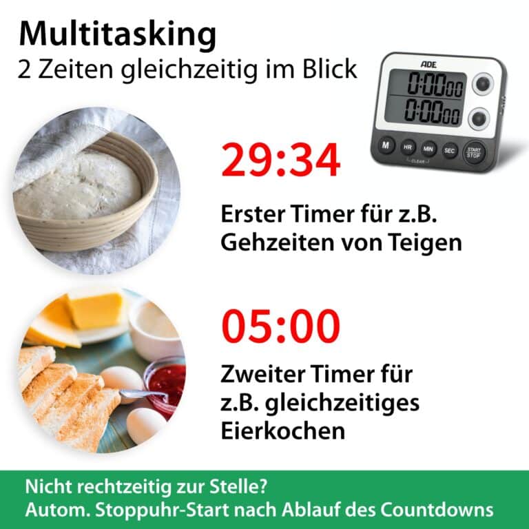 Digitaler Dual-Küchentimer | ADE TD2100-1 - Multitasking