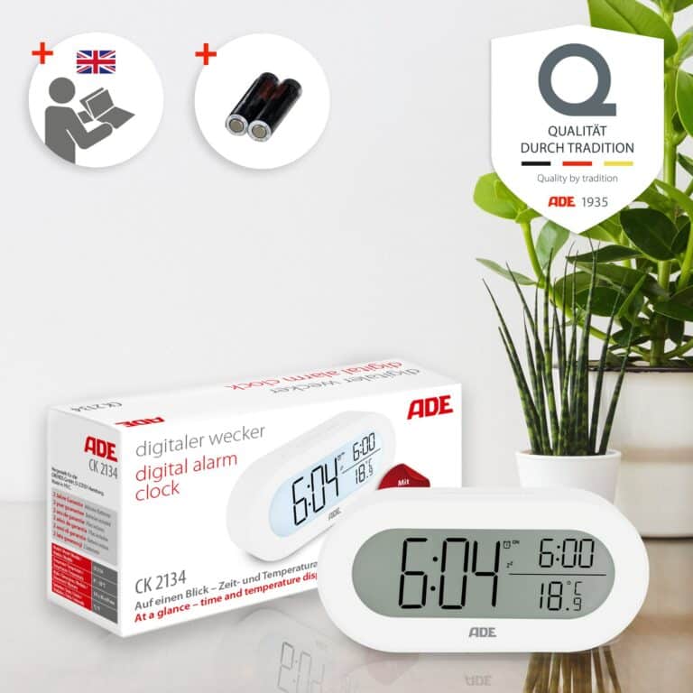 Digital alarm clock with temperature display | ADE CK2134