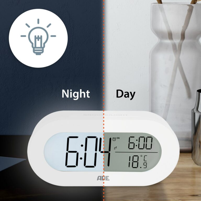Digital alarm clock with temperature display | ADE CK2134