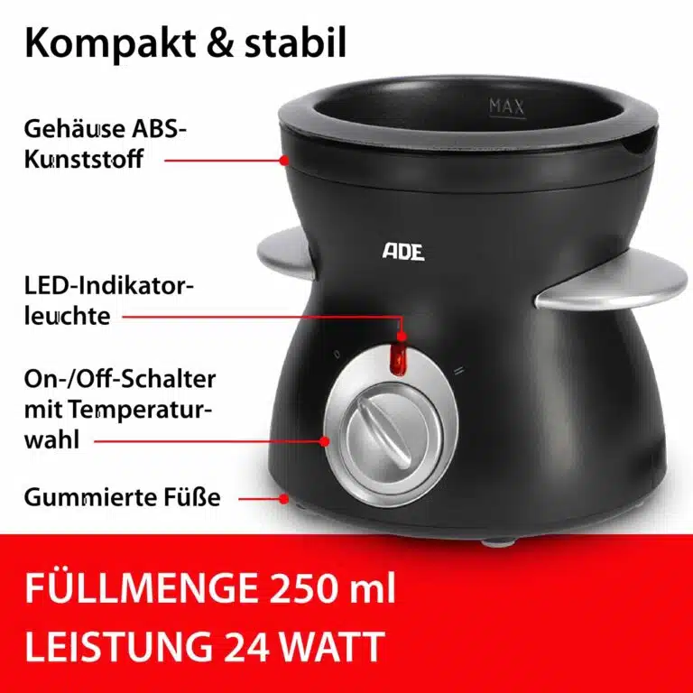 Schokoladen-Fondue | ADE KG2152 - kompakt & stabil