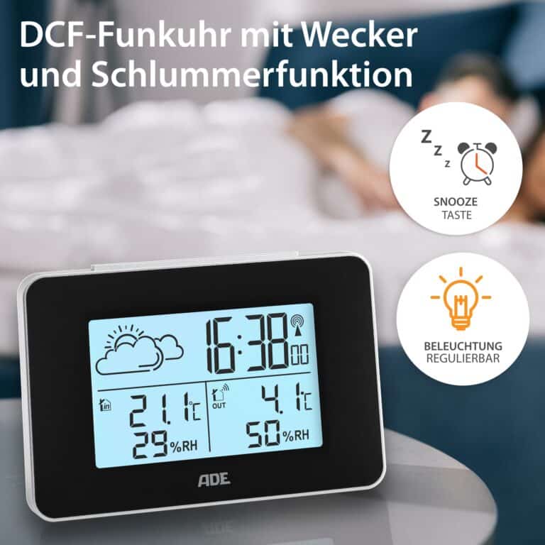 Wetterstation mit Funk-Außensensor | ADE WS2136-2 - Schlummerfunktion