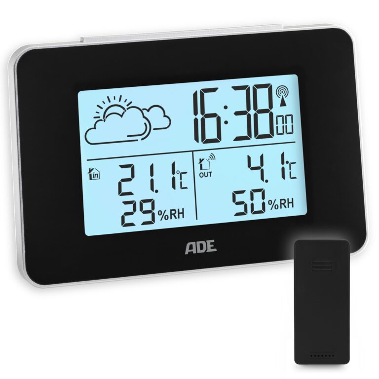 Wetterstation mit Funk-Außensensor | ADE WS2136-2 - diagonal Außensensor