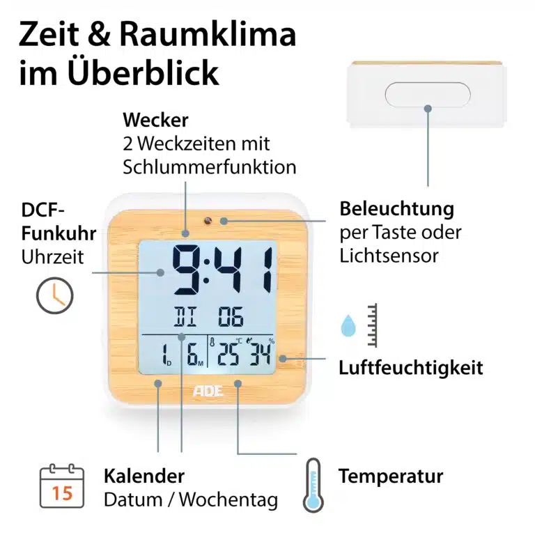 Wecker | ADE CK2112 - Zeit und Raumklima